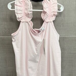 NWT- Girl Pink Sleeveless Top with Ruffled Straps